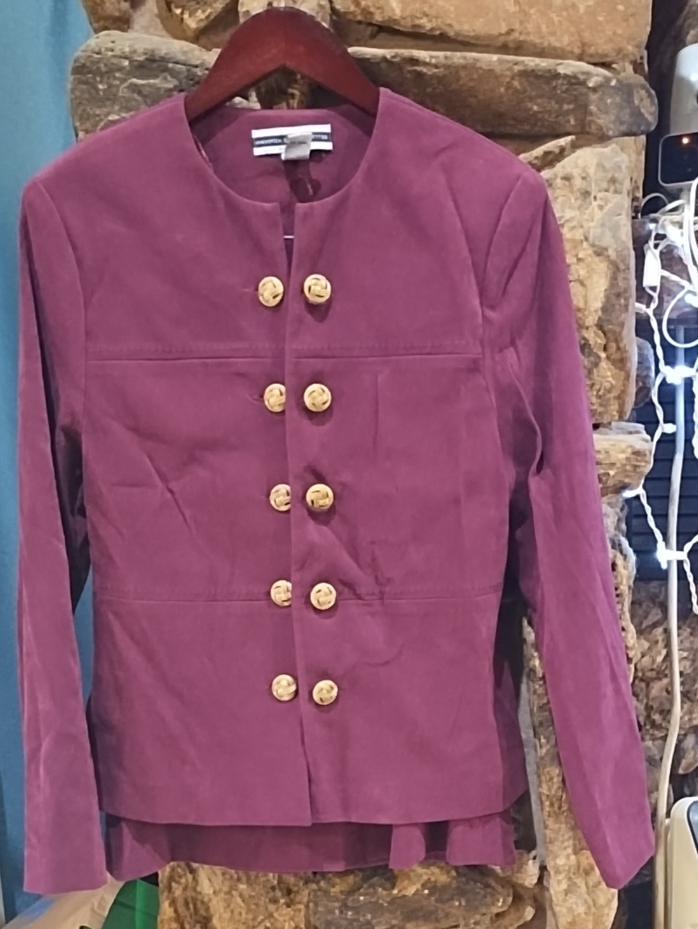 Amanda Smith Plum Button-Front Jacket with Matching Skirt